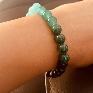 Green and Black Beaded Bracelet